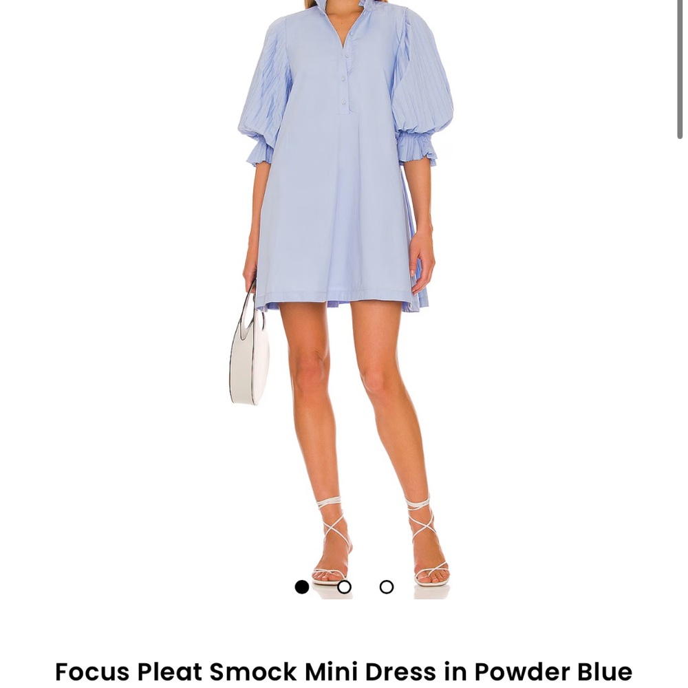 Sovere Elegant Pleat Smock Mini Dress in Light Blue